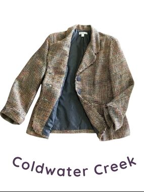 Coldwater Creek Women's Multicolor Tweed Coat M